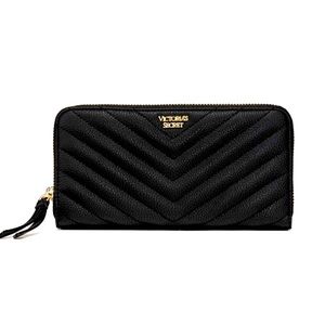 New Black Gold V Victoria Secret Wallet Purse Bag